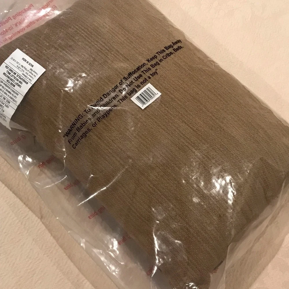 Woven Cross Stitching Lumbar Throw Pillow Brown/Cream - Threshold Studio McGee